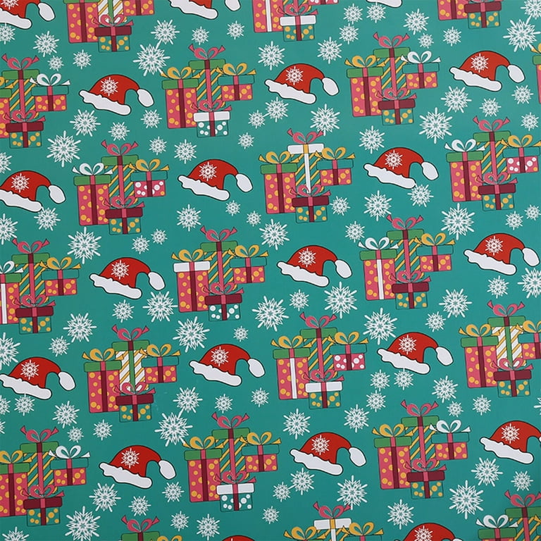 1PC DIY Men's Women's Children's Christmas Wrapping Paper Holiday Gifts  Wrapping Truck Plaid Snowflake Green Tree Christmas Design Snowflake  Christmas Wrapping Paper 