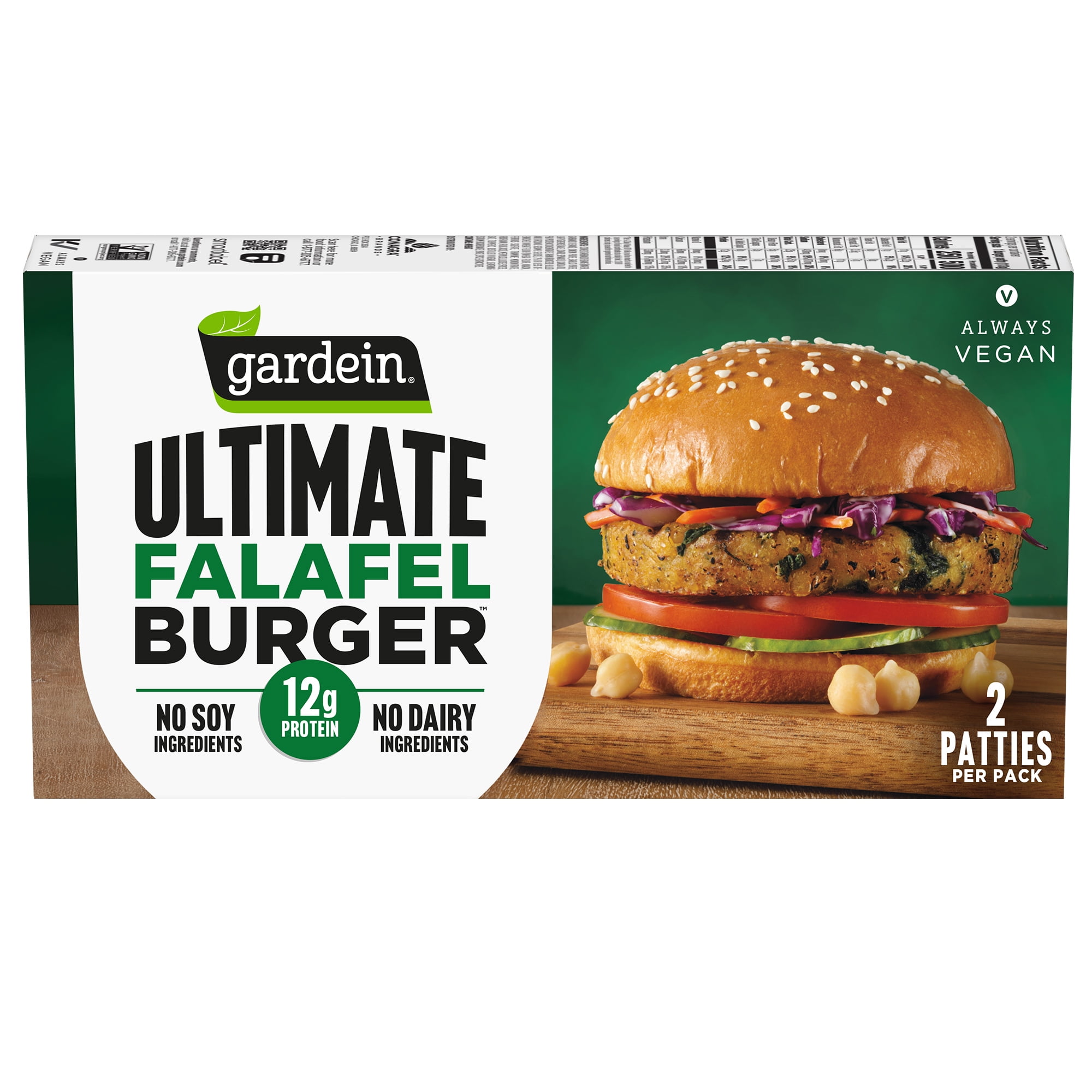 Gardein Ultimate Falafel Burger, PlantBased 1/4 lb. Frozen Patties, Vegan, 2Count
