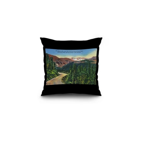 Echo Bedding Pillows Colorado - Chicago Creek Road View of Mount Evans, near Idaho Springs and Echo Lake (16x16 Spun Polyester Pillow, Black Border) ()