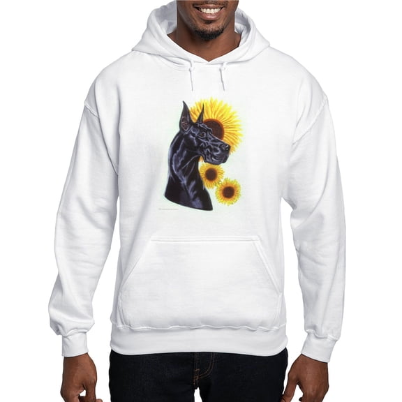 CafePress - Black Great Dane Sunflowers Hooded Sweatshirt - Pullover Hoodie, Hooded Sweatshirt