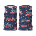 thumbnail image 2 of Gaeub Fire Truck 1 Men's Mesh Basketball Jersey, Quick-Drying Sleeveless Top S-4XL, Loose Muscle Tank Top -Large, 2 of 9