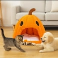 thumbnail image 6 of Pumpkin Cat Bed, 2025 Cute Pumpkin Shape Cat Cave, Puppy House for Cats Small Dogs (Orange-red, L), 6 of 7