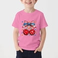 thumbnail image 2 of Kukoosong Kids Patriotic Print T-Shirt, Boys Girls American Flag Bow 4th of July Graphic Tee, Short Sleeve Casual Holiday Tops, 2 of 6