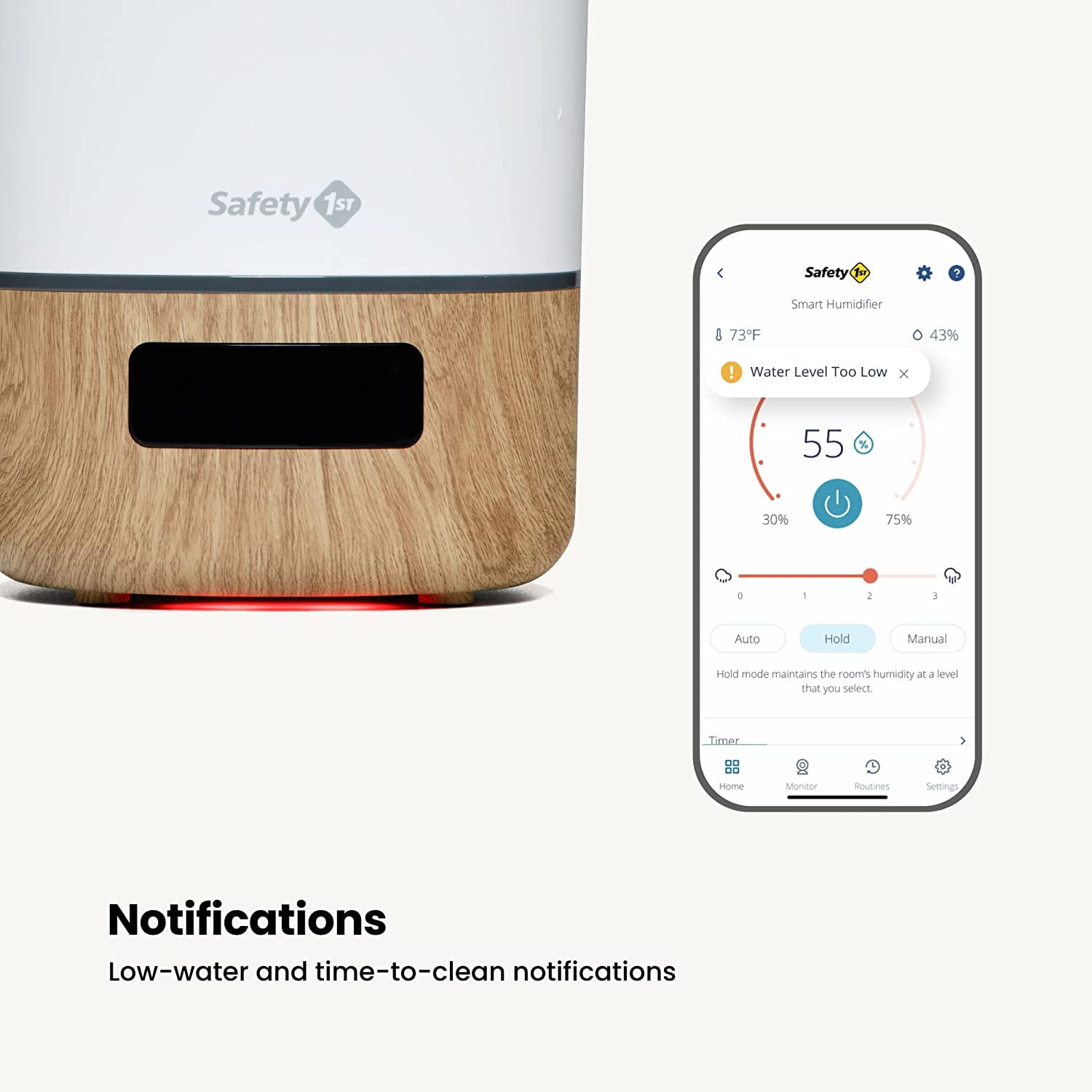 Connected Smart Humidifier — 1 Gallon (3.8L) Tank Size, Cool Mist Humidifier with Hygrometer and Nightlight, and Whisper Quiet for Baby Bedroom, Nursery, iOS and Android Compatible