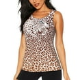 thumbnail image 2 of Picia Leopard Brown Pattern Women's Workout Tank Top,Breathable Activewear,Slim Fit Athletic Top,Versatile Workout Moisture-wicking top-Small, 2 of 9