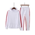 thumbnail image 3 of Innerwin Gym Sets 2 Pcs Mens Loungewear Running Two Pieces Drawstring Trousers With Pockets Homewear White XXXL, 3 of 5