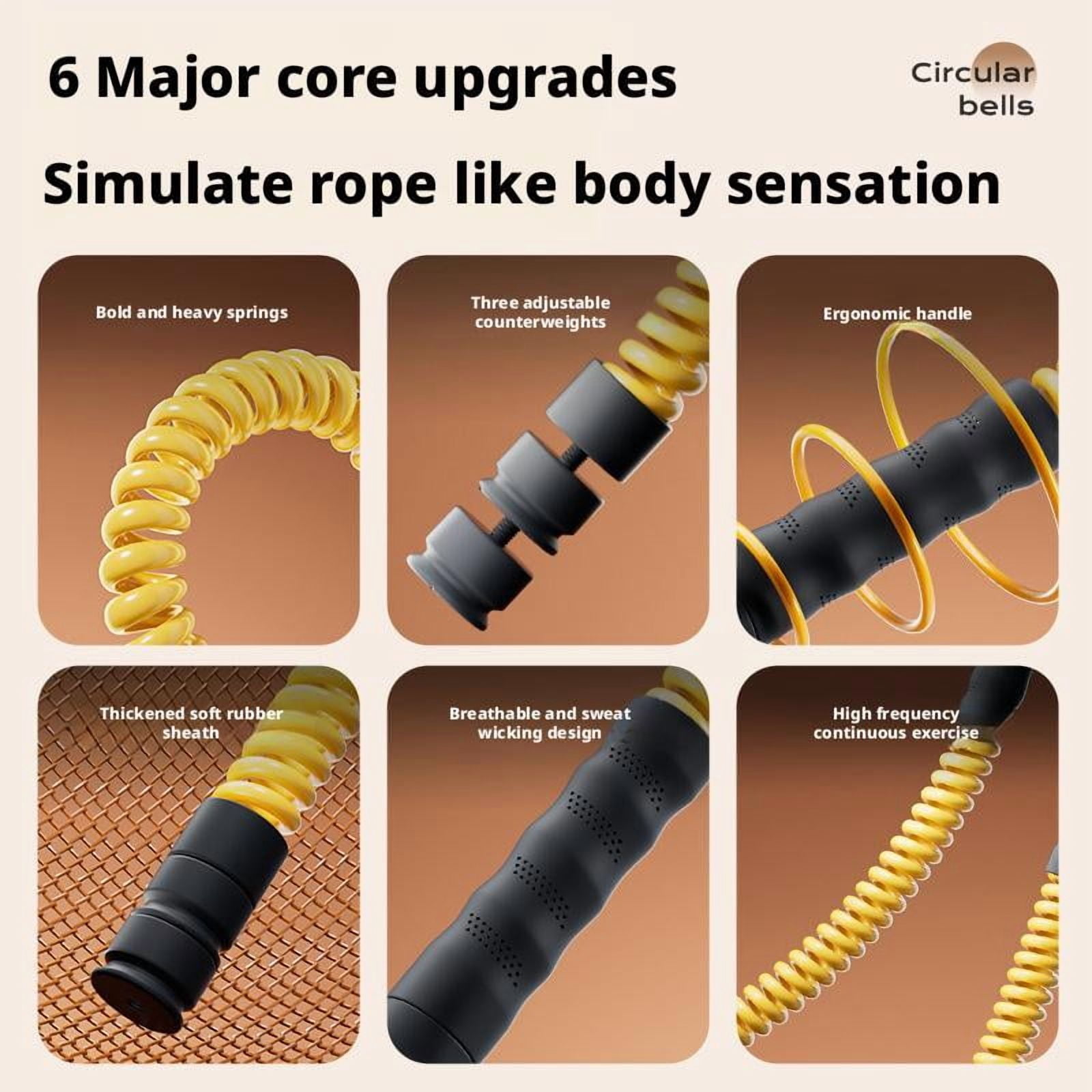 2 PCS Adjustable Ropeless Battle Ropes for Home Gym, Heavy Duty Cordless Battle Ropes 4 Adjustable Weight Levels Jump Rope Portable Strength Cardio Trainer Fitness Equipment for Men & Women