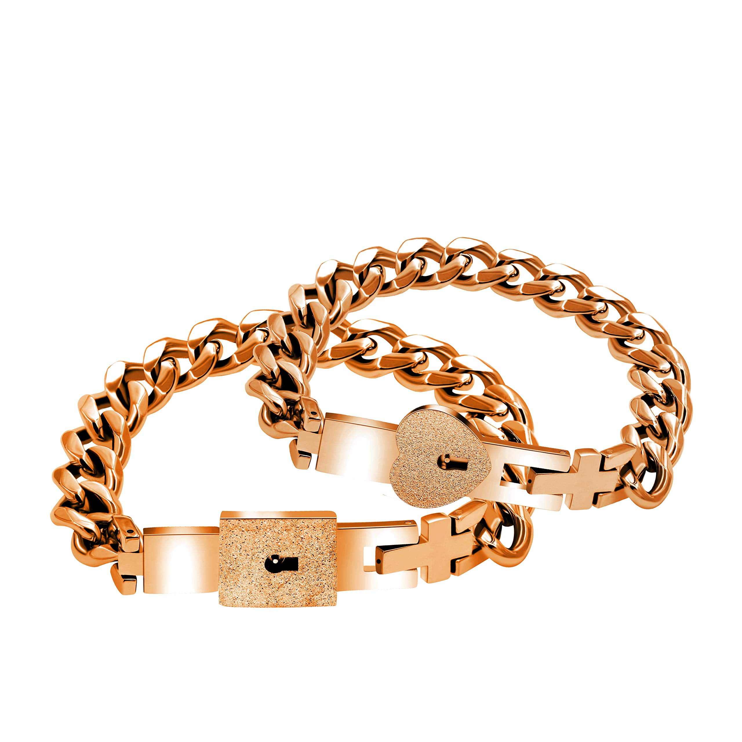 Louis Vuitton 18K White Gold Padlock & Square Link Bracelet