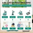 thumbnail image 7 of 8 in 1/6 in 1 Heat Press Machine, Sublimation Heat Press, 360° Swing Away Digital Heat Transfer Multifunction Heat Transfer Sublimation Combo for T-Shirt, Cap, Mug, Plate, Pillow, Bag, 7 of 7