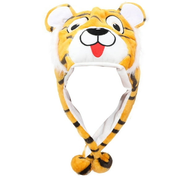 Jamicy Children's Hats for 1-6 Years Winter Unisex Plush Animal Hat Kids Girls Boys Cute Funny Animal Face Halloween Cap with Long Earflaps Christmas Party