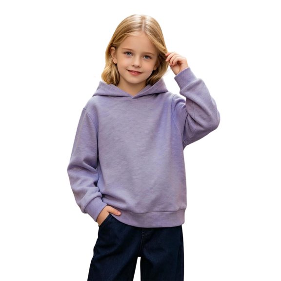 Likimi Toddler Kids Girls Hoodies Solid Color Hooded Sweatshirt For Girls Long Sleeve Loose Fit Casual Soft Pullover Size 5-6 Years