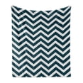 thumbnail image 1 of Navy Soft Flannel Fleece Throw Blanket, Zigzag Chevron Geometrical Design Lines Sea Waves Inspired Artwork Print, Cozy Plush for Indoor and Outdoor Use, 50" x 60", Navy Blue and White, by Ambesonne, 1 of 6
