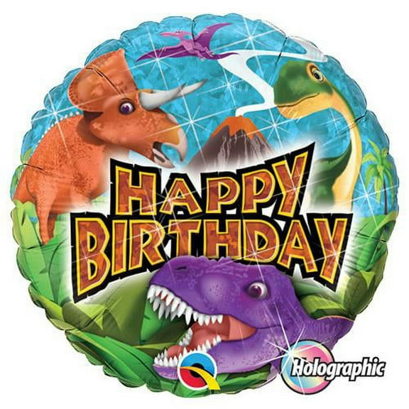 LOONBALLOON Birthday-for-him-Balloons, 18″ BIRTHDAY DINOSAURS