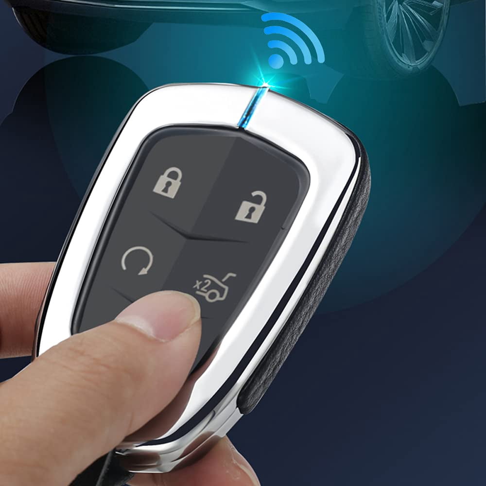 1Pcs for 2018 2019 Cadillac 4/5/6 Button Key Fob Protector Blue Key Case Cover Shell for Cadillac XT5 XT6 ATS Escalade CT6 CTS XTS SRX