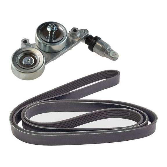 Accessory Belt and Tensioner 2 Piece - Compatible with 2006 - 2011 Honda Pilot FWD 2007 2008 2009 2010