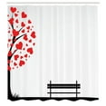 thumbnail image 3 of Ambesonne Abstract Art Shower Curtain, Tree HeArt Leaves, 69"Wx75"L, Red Black, 3 of 5
