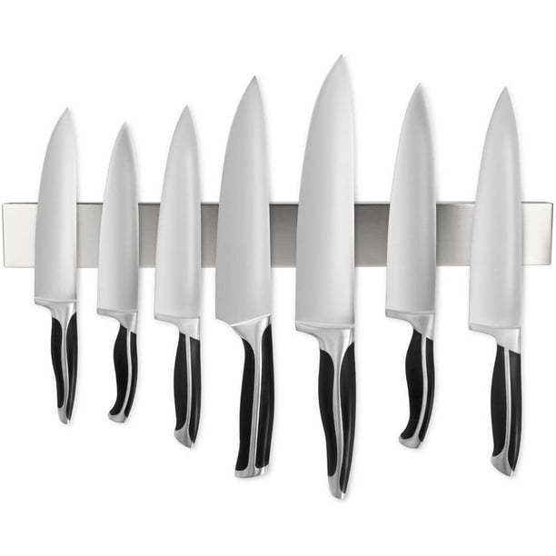 Support de rangement en acier inoxydable de 12 pouces Couteau magnétique  mural Tenez le porte-couteaux à double barre Le bon pour les ustensiles de  cuisine, 30cm 