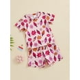 thumbnail image 3 of Nygoyerh Toddler Baby Girls Summer 2Pcs Outfits Flower Ice Cream Print Short Sleeve T-shirt with Shorts 6M 12M 18M 24M 3T 4T Kids Cute Short Pants Sets, 3 of 9