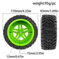 thumbnail image 2 of 110mm RC Car Rubber Tires Wheel Rim Set for 1/10 Short Course Truck,A, 2 of 5