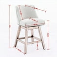 thumbnail image 5 of Swivel Bar Stools Set of 2, 26'' Upholstered Counter Height Swivel BarStools, Fabric Island Chairs with Back & Wood Legs for Kitchen, Pub & Cafe, Beige, 5 of 9