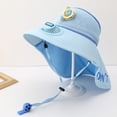 thumbnail image 3 of Gzbliryd Toddler Summer Hat Funny Hats Adjustable Beach Hats Sun Hat for Toddler Boys Sun Hats Beach Cap (Sky Blue,3-10 Years), 3 of 3