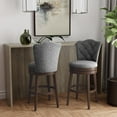 thumbnail image 4 of Hillsdale Furniture Edenwood Wood Bar Height Swivel Stool, Chocolate with Smoke Gray Fabric, 4 of 6