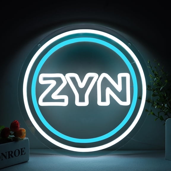 JFLLamp ZYN Neon Sign 11.8x11.8 inches, Round Neon Light Wall Decor for Bedroom, Man Cave Bar Pub Restaurant