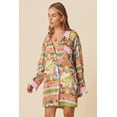 thumbnail image 3 of Women's Multicolor Boho Floral Print Buttoned Long Sleeve Shirt Dress | [ZhiHiMeRi] | (US 12-14)L, 3 of 12