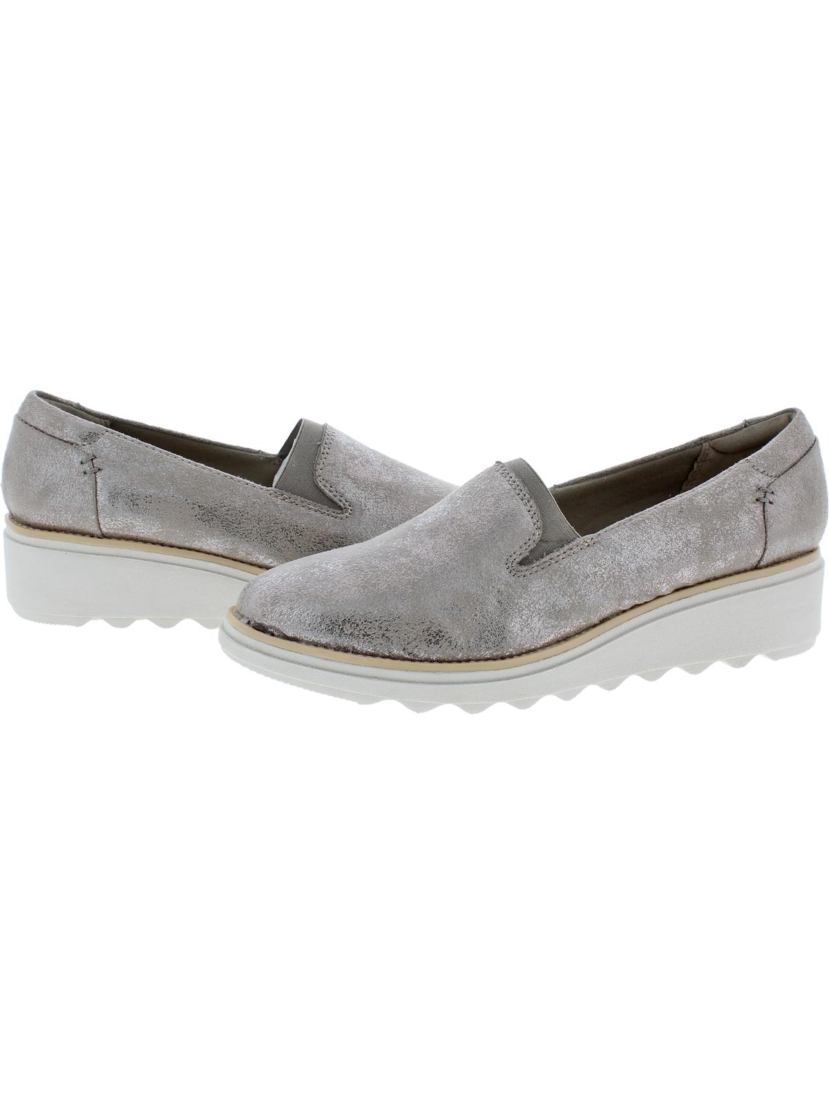 clarks suede loafers womens