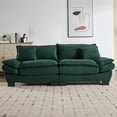 thumbnail image 3 of 84" Corduroy Sofa Sleeper Loveseat, Upholstered Deep Seat Couch with Pillows, Comfy 2-Seater Sofa for Bedroom Living Room Apartment Office, Green, 3 of 7