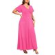 thumbnail image 3 of Vestido rosa intenso de talla grande para mujer, formal, fiesta de noche, dama de honor, madre de la novia, purpurina, vestidos largos de gala de graduación 2025, 3 of 4