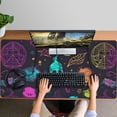 thumbnail image 4 of Long Mouse Pads for Desk,Neon Halloween Pattern Desk Mats on Top Of Desks, Desk Mouse Pad Extra Large with 3mm Non-Slip Base and Stitched Edge for Gaming,Office,Work,Home 47.3x23.6in, 4 of 5