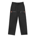 thumbnail image 3 of Mens Pants Casual Fall Beach Loose Zipper Hop Wide Leg Elastic Waist Drawstring Trousers Comfortable Mens Slacks Black XXXL, 3 of 9