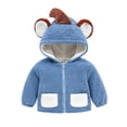 thumbnail image 2 of Godderr Toddler Baby Girls Boys Fleece Hooded Jacket Kids Zip Up Coat Winter Warm Bear Ear Cute Jackets Newborn Autumn Winter Outerwear for 4M-5Y, 2 of 6