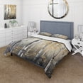 thumbnail image 1 of Designart "Dense Birch Tree Forest III" Tree Bedding Covert Set - Country Grey Landscapes Bed Set With 2 Shams, 1 of 6
