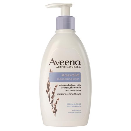 Aveeno Stress Relief Moisturizing Body Lotion With Lavender, Natural Oatmeal And Chamomile & Ylang-Ylang Essential Oils To Calm & Relax, 12 Fl. Oz