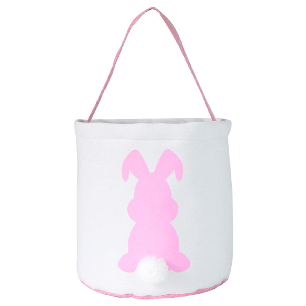 Pink1 Easter Egg Bunny Bucket for Kids Easter Baskets Easter Bunny Ears Bags 