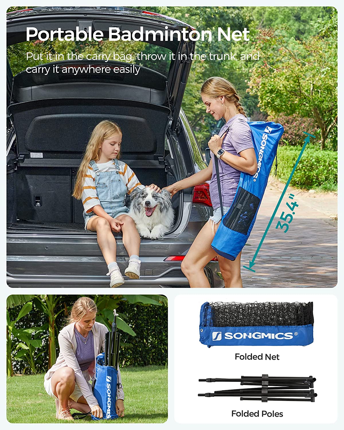 SONGMICS Portable Badminton Net Set 10 Feet photo 2