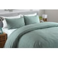 thumbnail image 4 of Messy Bed Washed Cotton Duvet Cover and Sham Set, Green, Twin, 4 of 4