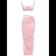 thumbnail image 3 of Conjunto de 2 Piezas para Mujer, Sexy, , de Verano, con Top Fruncido y Espalda Descubierta, y Falda con Aberturas, Vestido de Noche. Rosa M, 3 of 7
