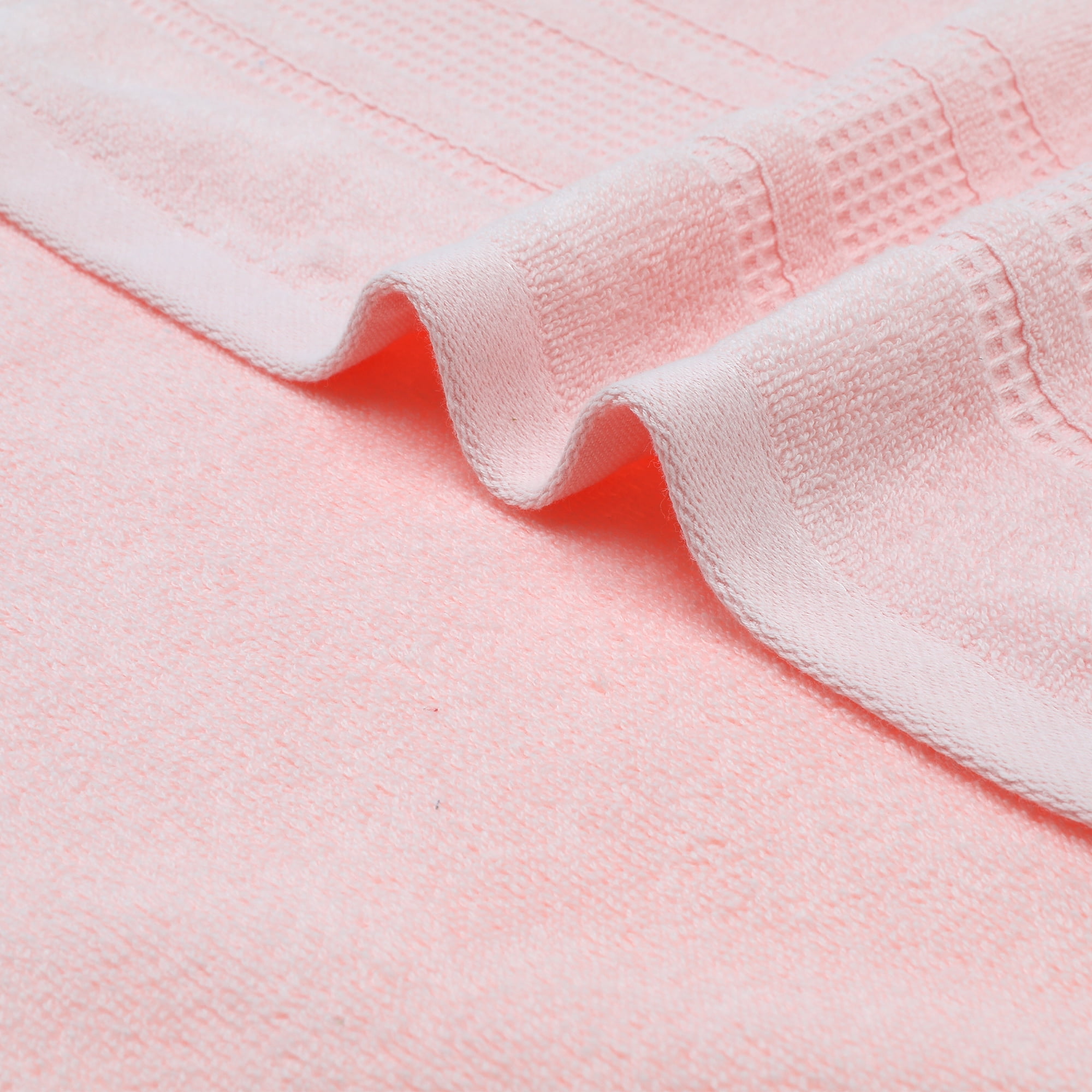 Unique Bargains 3 Pcs Solid Soft Hand Towels Pink/Brown 13" x 29"/6" x 15"