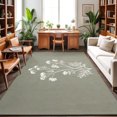 thumbnail image 3 of Farmhouse Floral Washable Living Room Rugs 8'x10', Vintage White Blossom Wildflower Sage Green Washable Throw Large Area Rug Non-Slip Sturdy Edge Binding Carpet for Bedroom Dining Room Office, 3 of 9