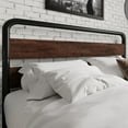 thumbnail image 3 of Amolife Queen Bed Frame with Headboard and Footboard, Metal Platform Bed, No Box Spring Required, Black-Brown, 3 of 9