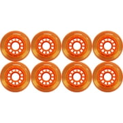 8-Pack Inline Outdoor Wheels Clear/Orange 12 Spoke 76mm 82a