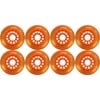 8-Pack Inline Outdoor Wheels Clear/Orange 12 Spoke 76mm 82a