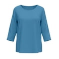 thumbnail image 4 of cocolona Womens Summer Tops 3/4 Sleeve Crew Neck Shirts Dressy Casual Loose Pullover Blouses, 4 of 5