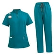 thumbnail image 2 of Conjunto De Camiseta Y Pantalones De Enfermería Para Salón De Belleza, SPA, Cosmetología, Peluquero De Mascotas, 2 of 8