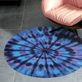 thumbnail image 3 of Tie-Dye Blue Swirl Pattern Round Area Rugs for Bedroom Living Room, 2FT Soft Comfy Indoor Circle Carpets, Carpet Home Decor Floor Mat, 3 of 6