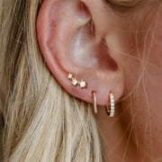 Bavsenic Small Gold Hoop Earrings for Women, 14k Gold Plated Dainty Hypoallergenic Multiple Stud Earrings Set, Trendy Cartilage Earring Gold Jewelry Gift