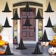 thumbnail image 1 of Sombreros de bruja de Halloween Helimoto negros para colgar, 12 unidades con cordón, 1 of 6